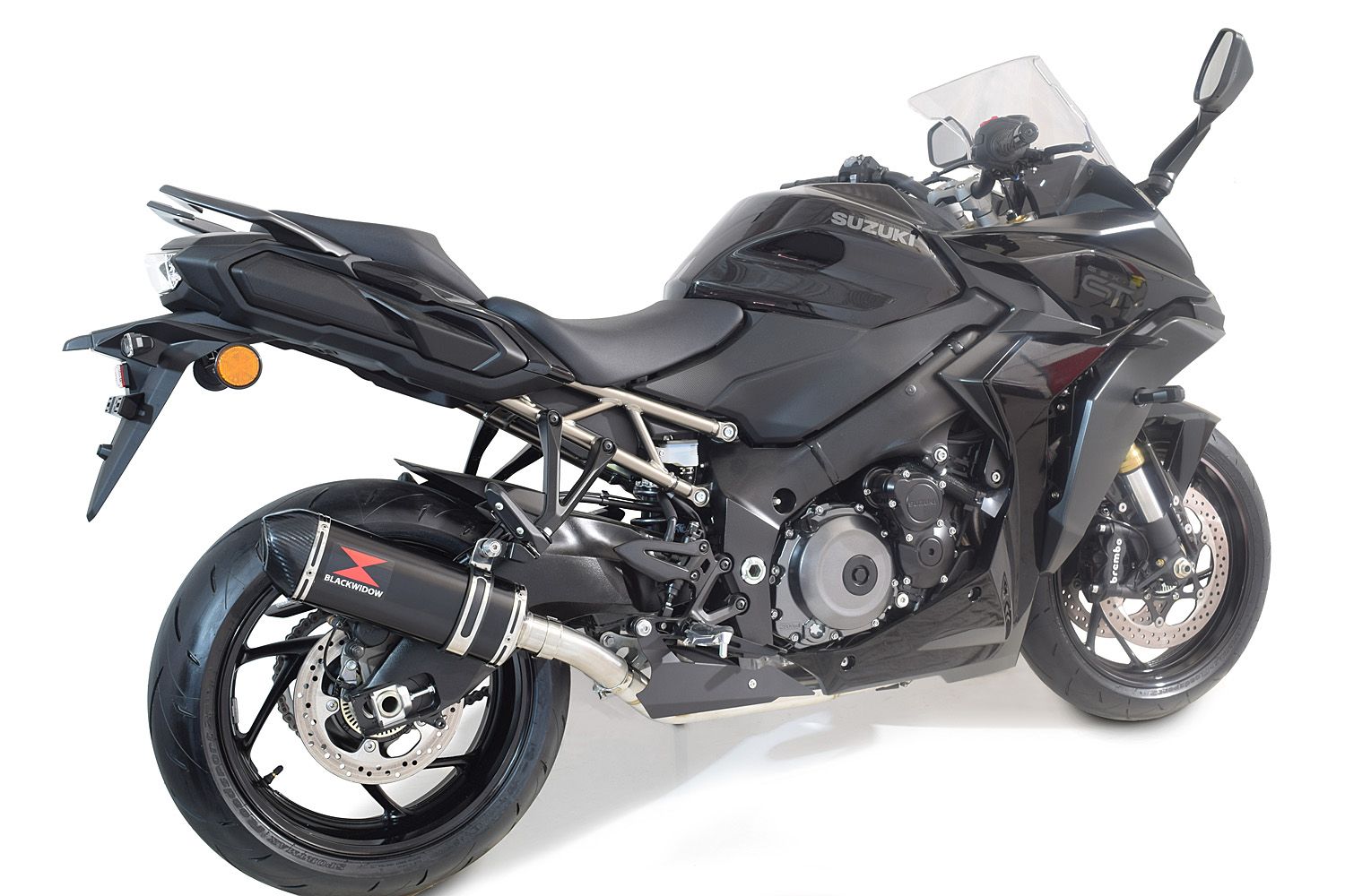 GSX-S 1000 / GT Gen 2 21-24 De-Cat Race Exhaust System 300mm Oval Black Stainless Carbon Silencer